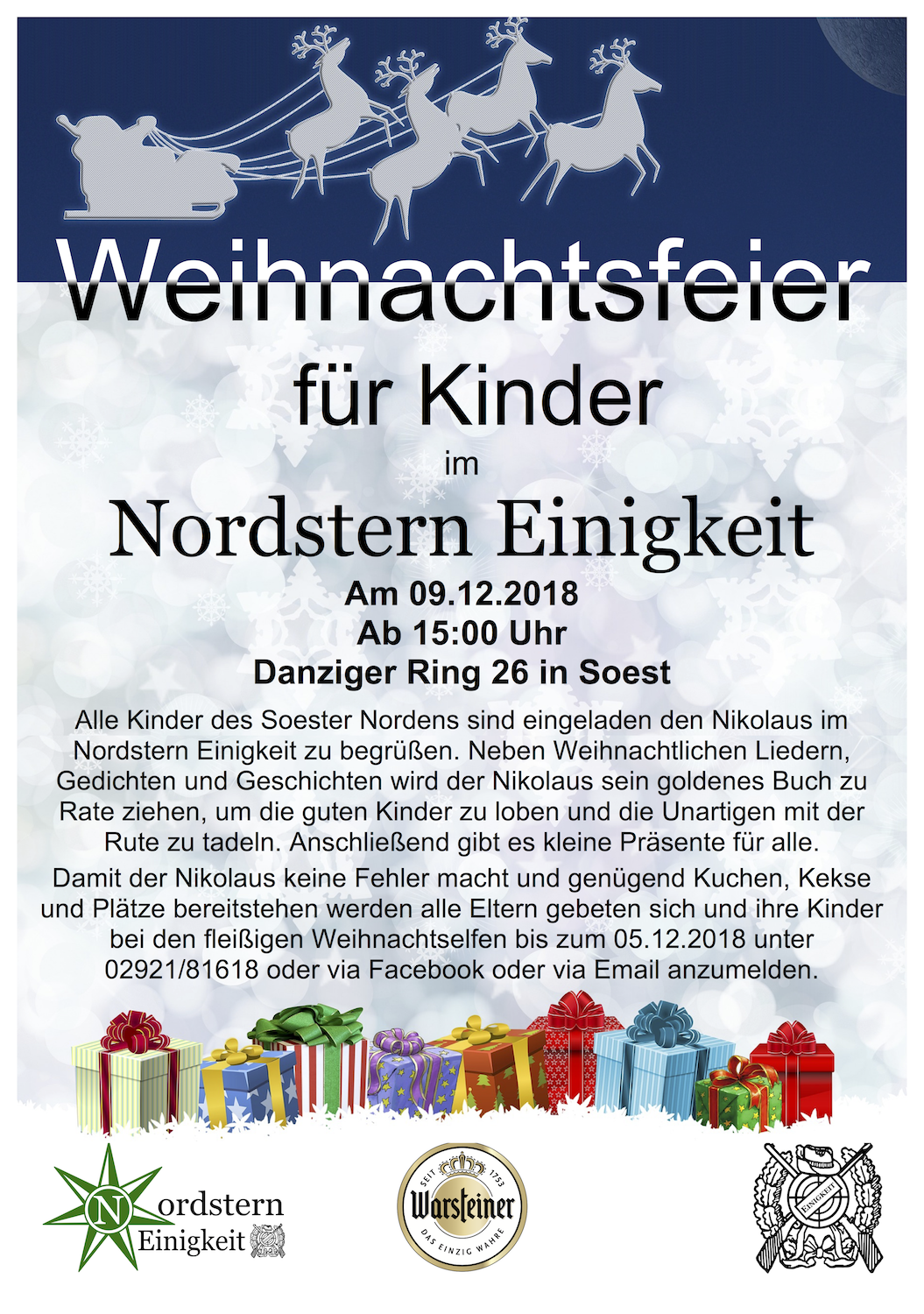 Nordstern Einigkeit Weihnachtsfeier für Kinder